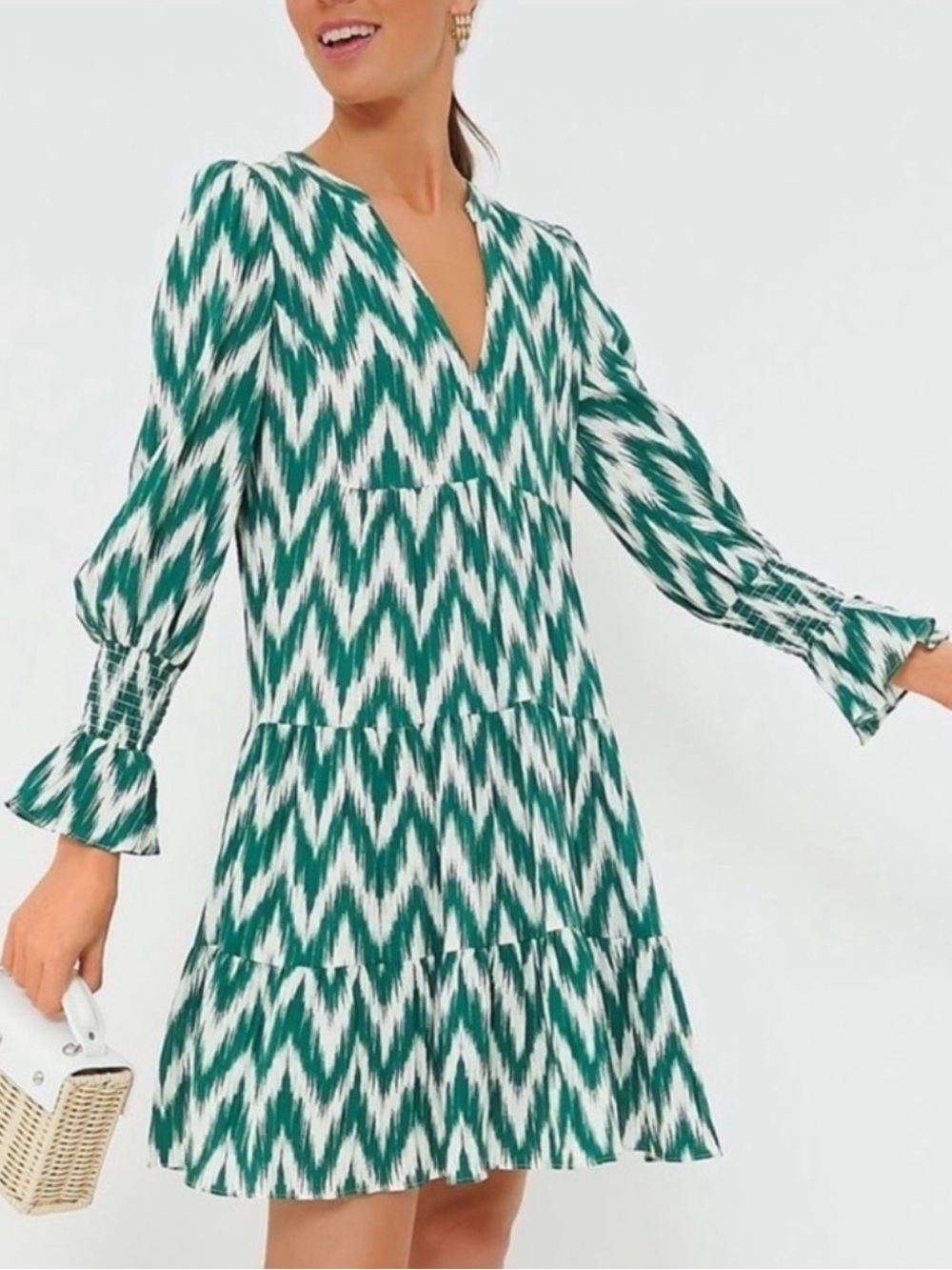 TUCKERNUCK Pomander Place green IKAT Kenzo Dress Small